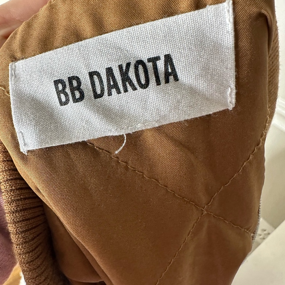 BB Dakota Tan Quilted Bomber Jacket - Picture 2 of 8
